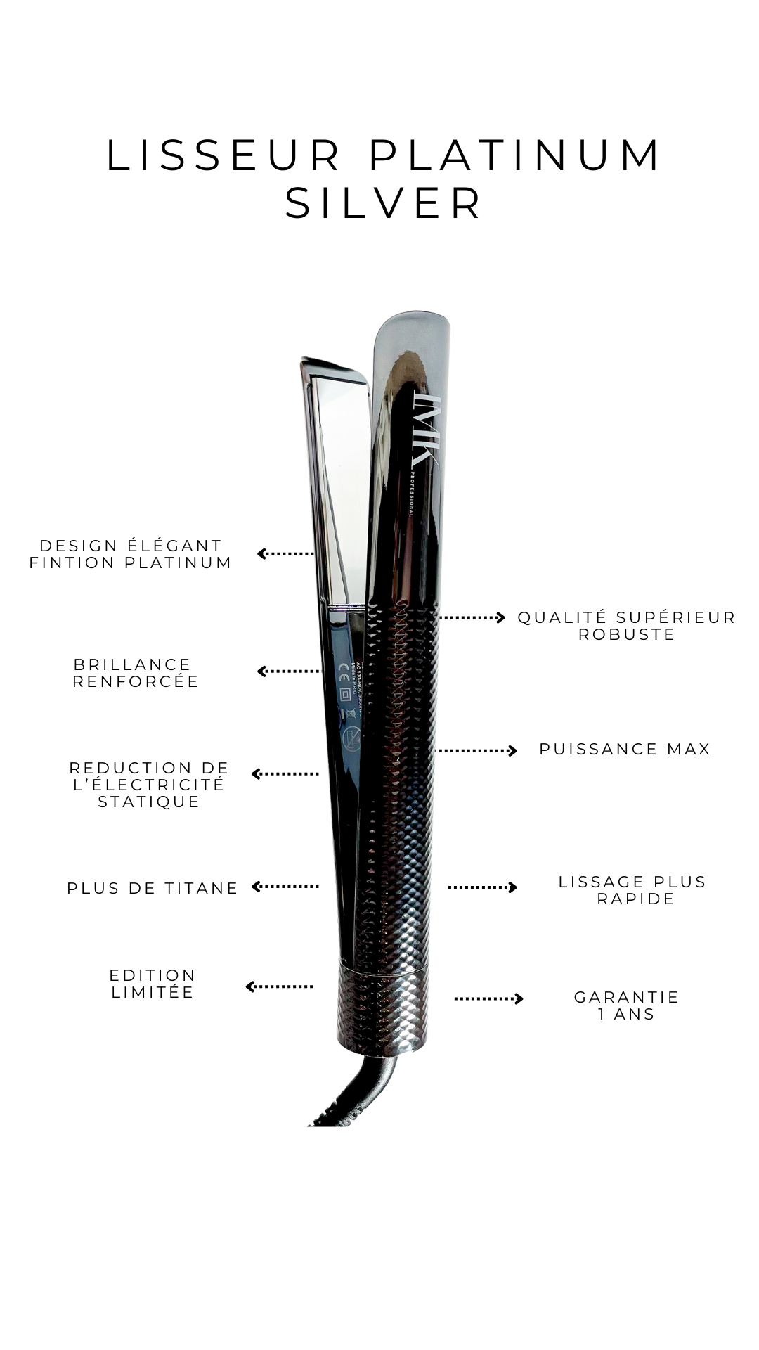 Lisseur IMK  professionnel Platinum silver